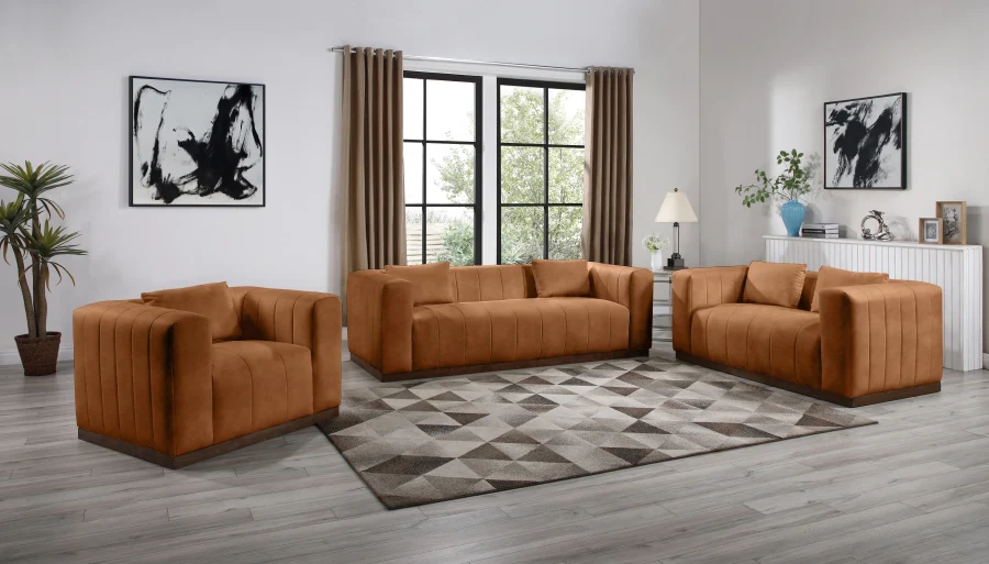 Mallina Vegan Leather Upholstered Sofa - Image 30