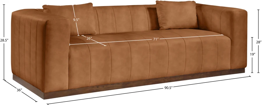 Mallina Vegan Leather Upholstered Sofa - Image 31
