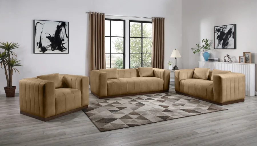 Mallina Vegan Leather Upholstered Sofa - Image 38