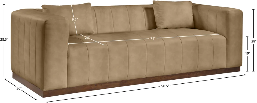 Mallina Vegan Leather Upholstered Sofa - Image 39