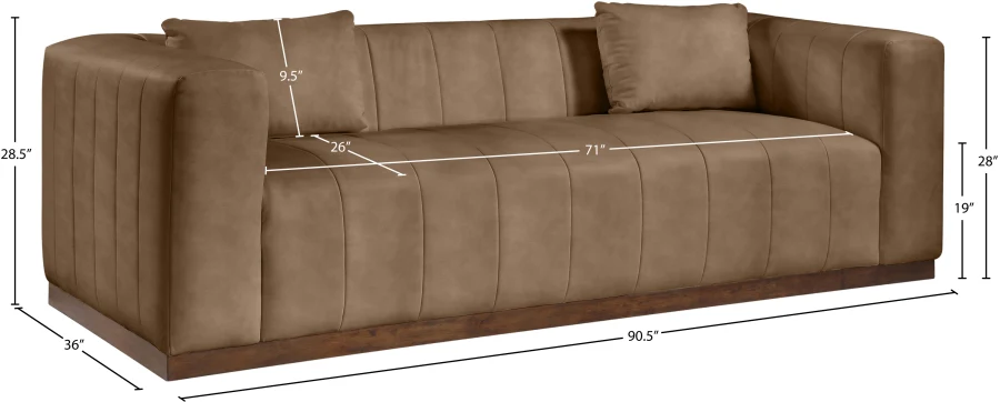 Mallina Vegan Leather Upholstered Sofa - Image 7