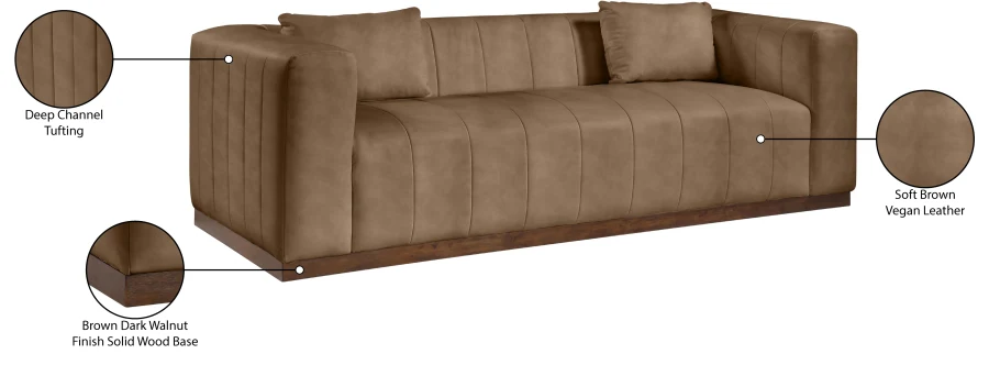 Mallina Vegan Leather Upholstered Sofa - Image 8
