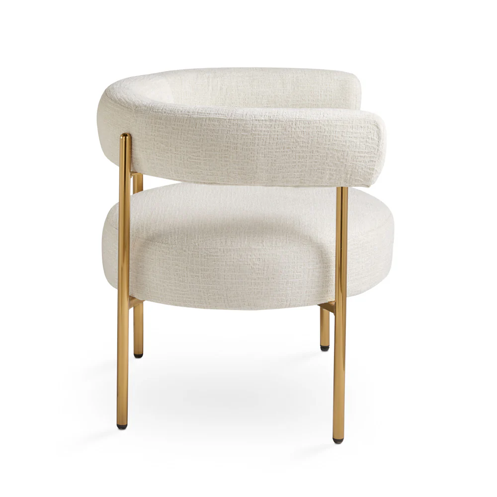 Mallory Accent Chair: Ivory Linen - Image 4