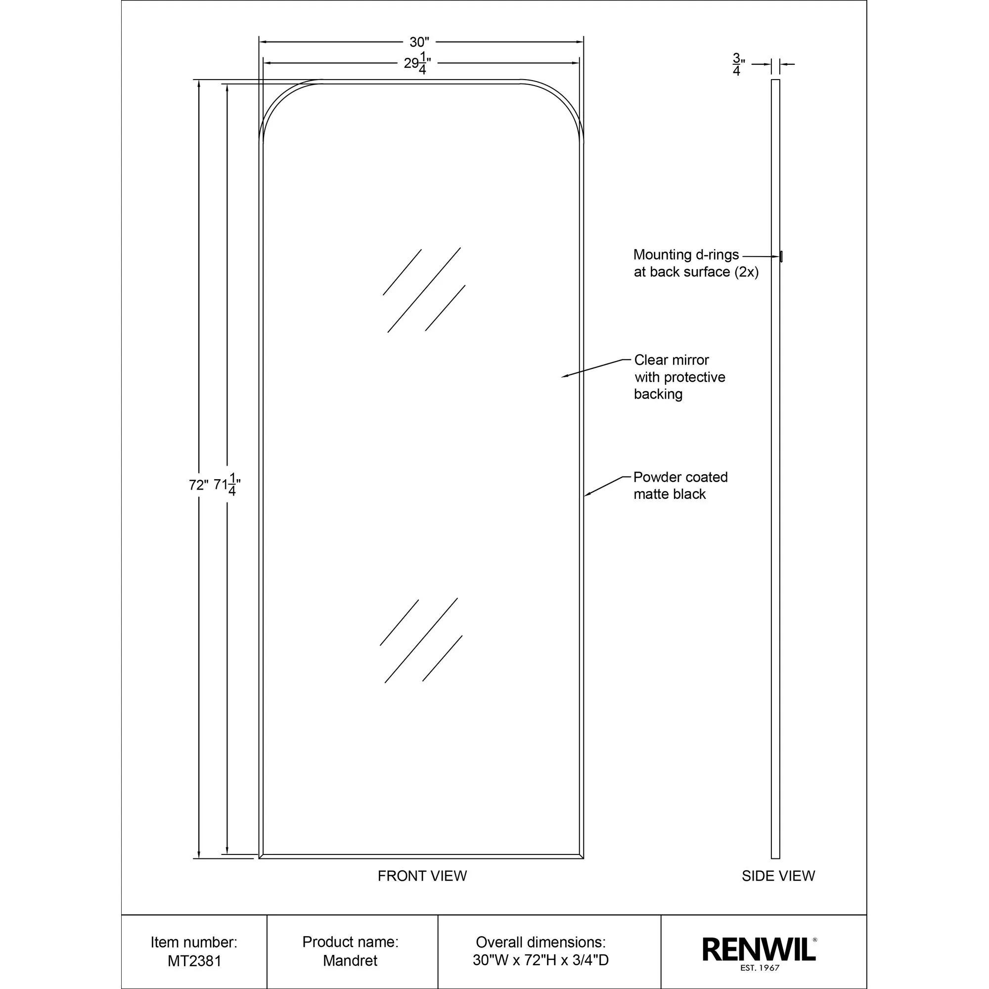 Mandret Wall Mirror - Image 7