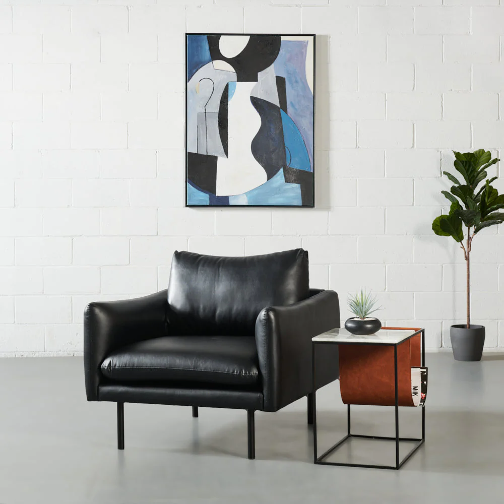 MAPLETON - Black Vegan Leather Chair - Image 2