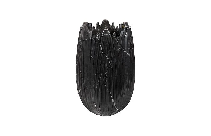 Marble Cocoon Vase, Black, Small - Image 2