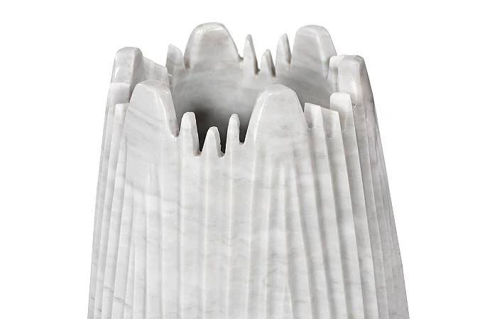 Marble Cocoon Vase, White, Large - Image 3