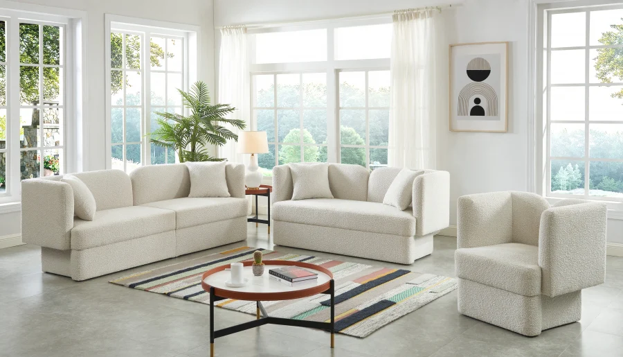Marcel Boucle Fabric Upholstered Chair - Image 16