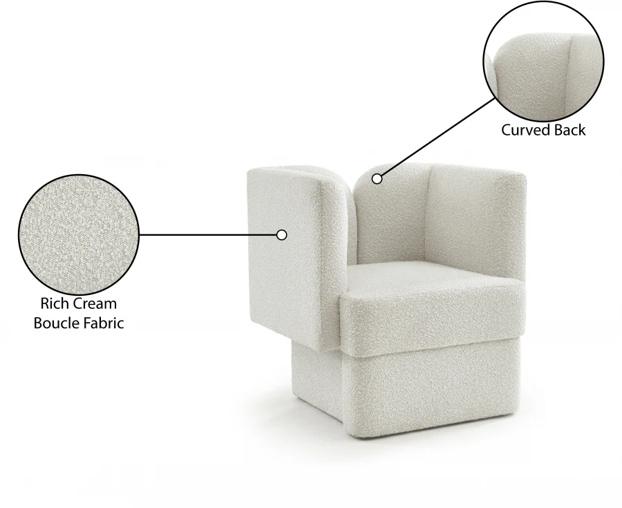 Marcel Boucle Fabric Upholstered Chair - Image 18