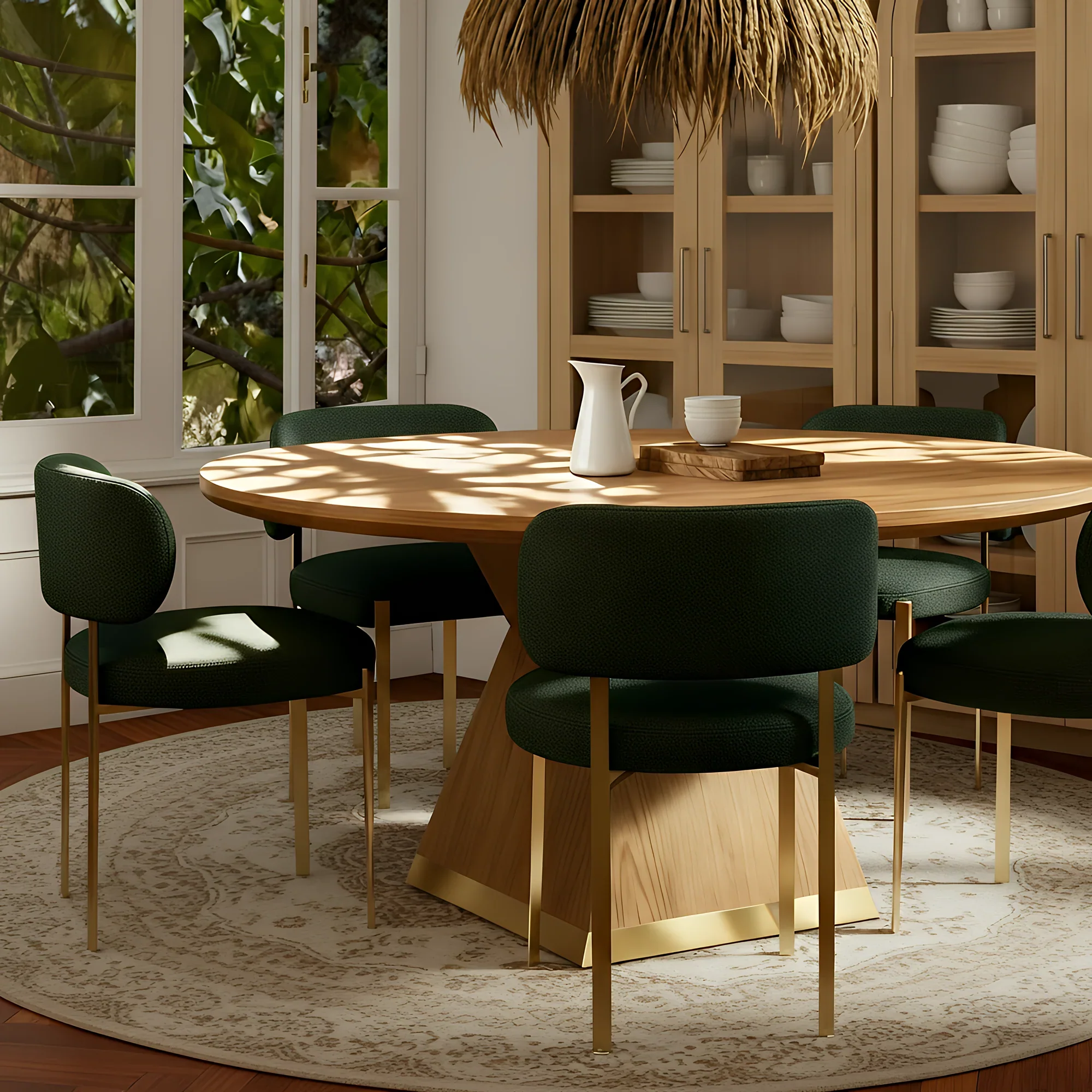 Margaret Green Performance Chenille Dining Chair - Image 2