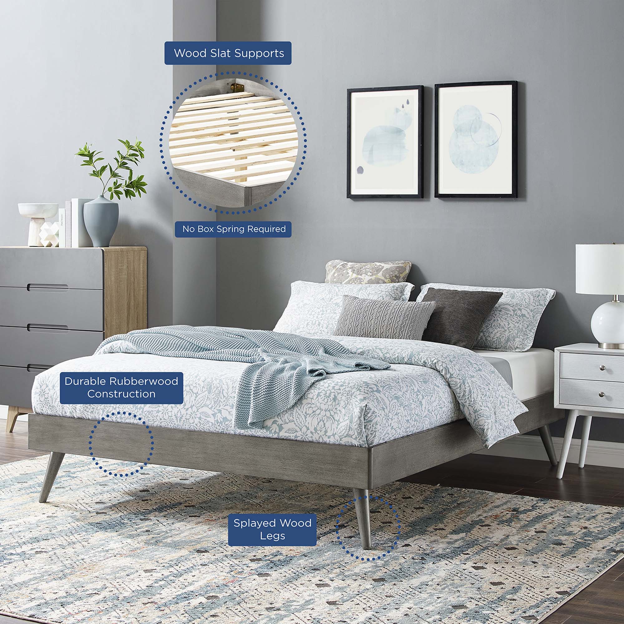 Margo Wood Platform Bed Frame - Image 6