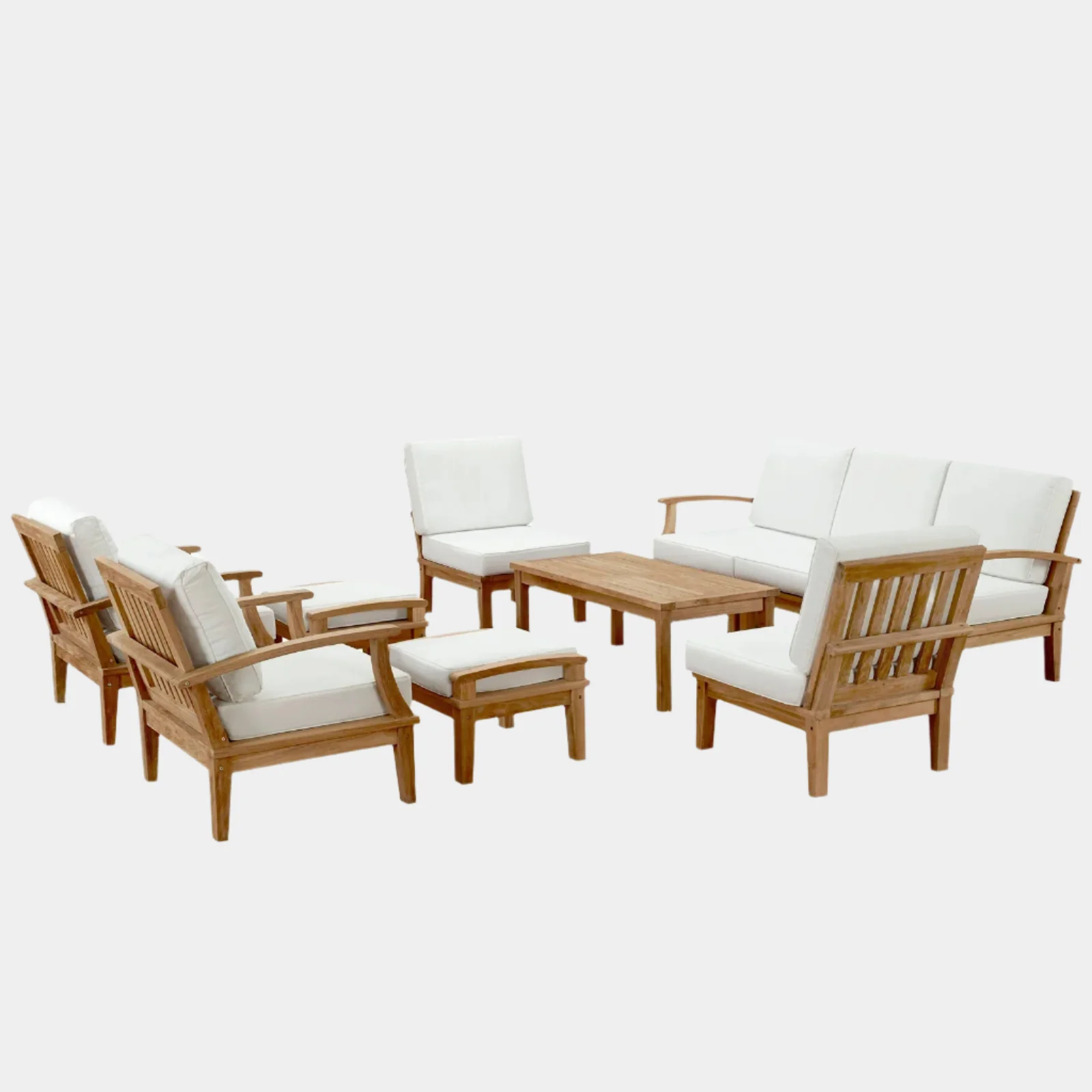 Marina 10 Piece Outdoor Patio Teak Set - Image 25