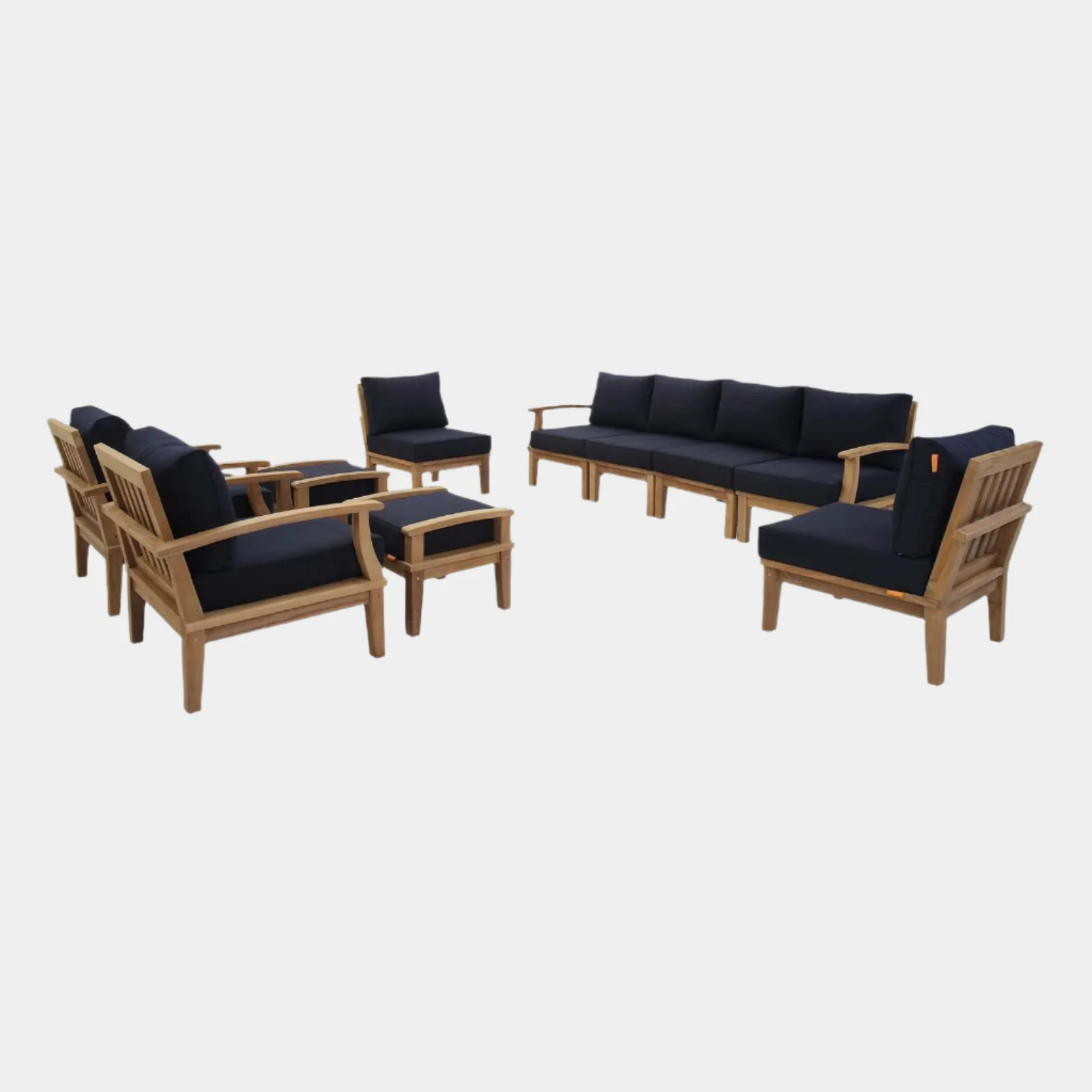 Marina 10 Piece Outdoor Patio Teak Set - Image 12