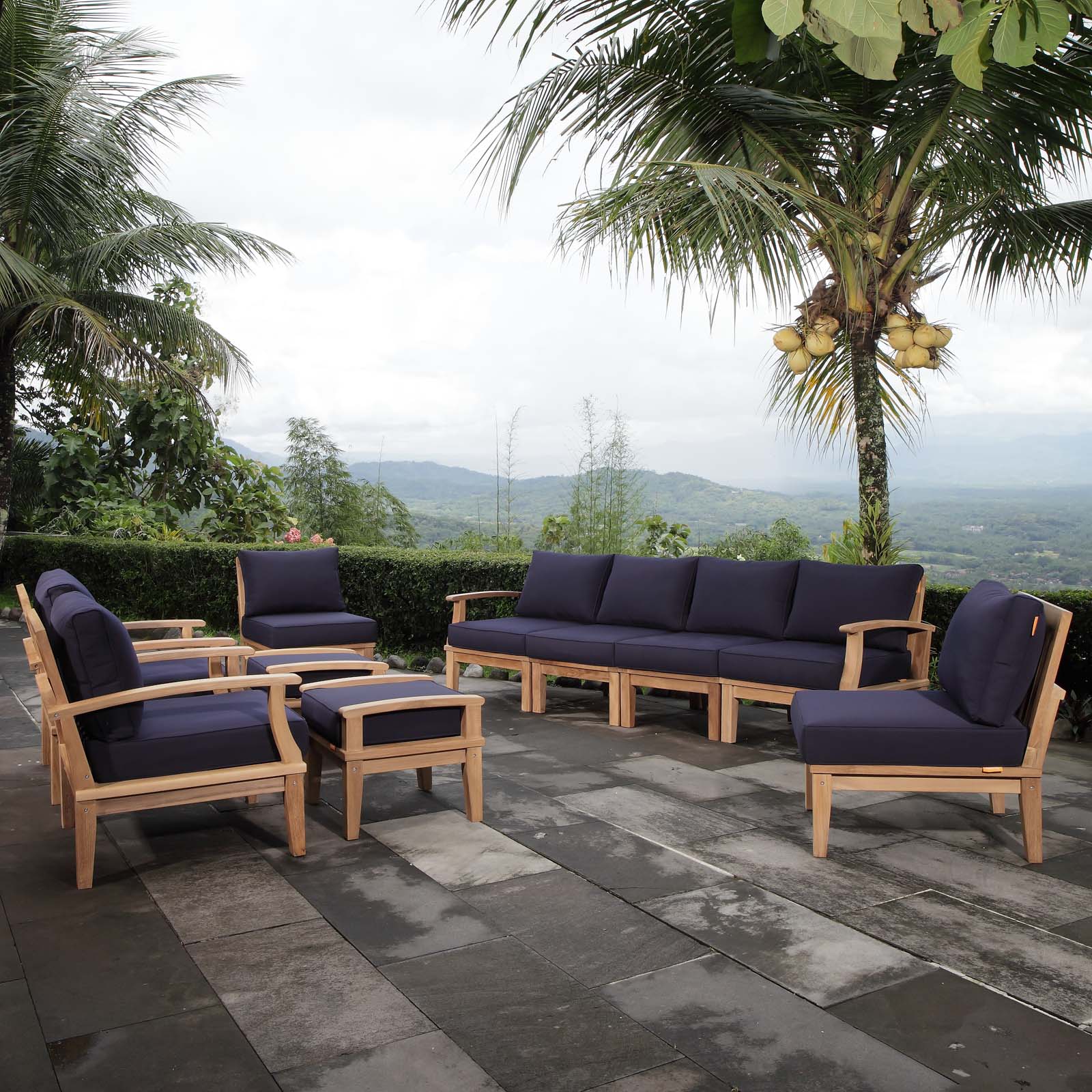 Marina 10 Piece Outdoor Patio Teak Set - Image 13