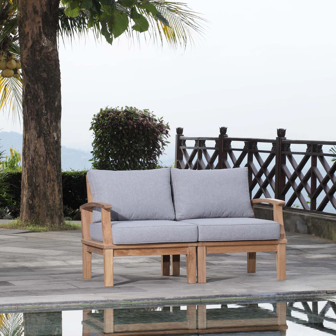 Marina 2 Piece Outdoor Patio Teak Set - Image 2