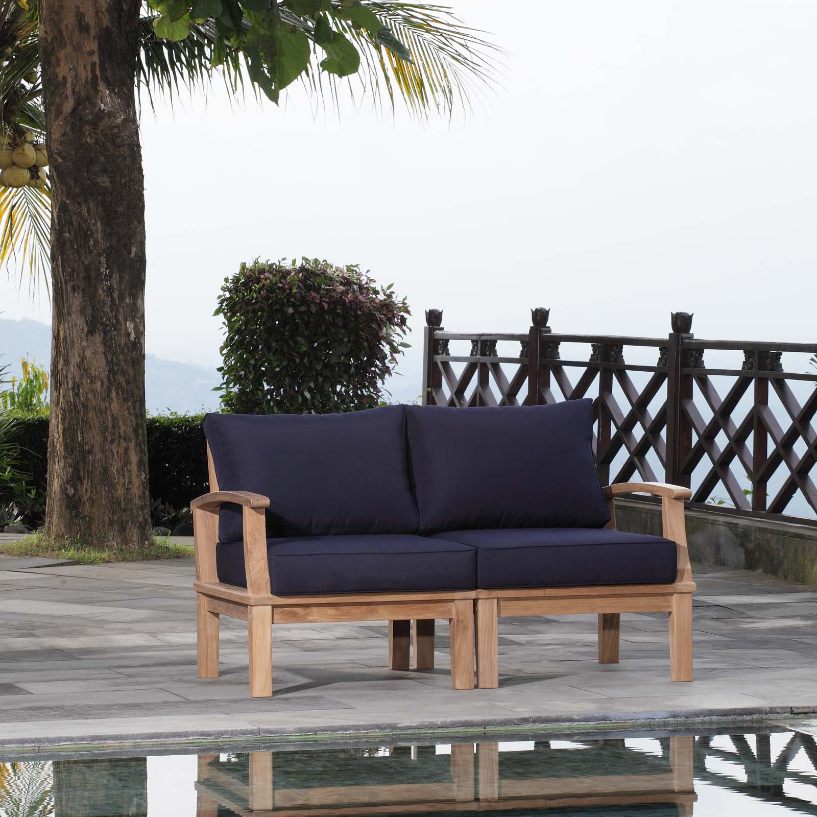Marina 2 Piece Outdoor Patio Teak Set - Image 8