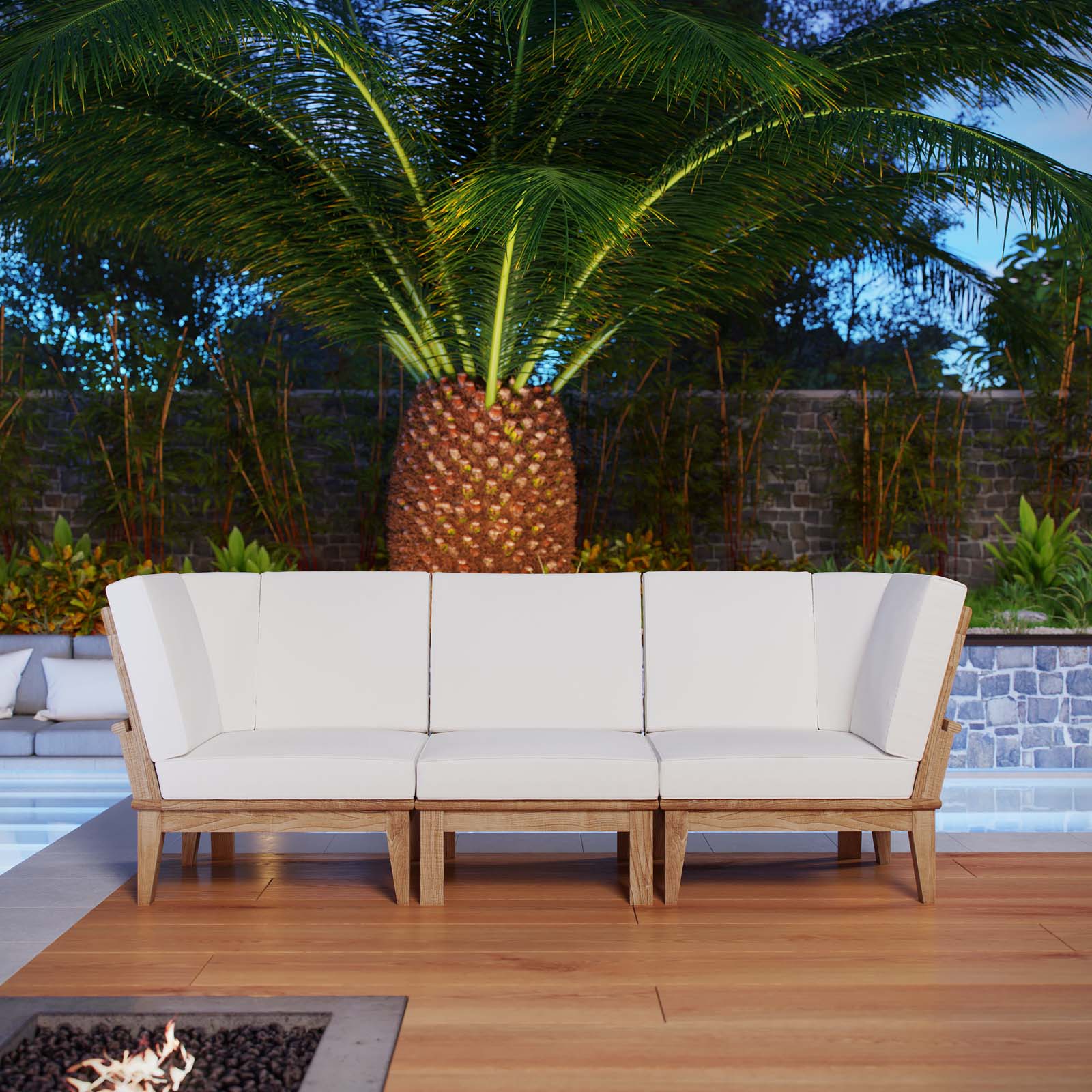 Marina 3 Piece Outdoor Patio Teak Set - Image 14