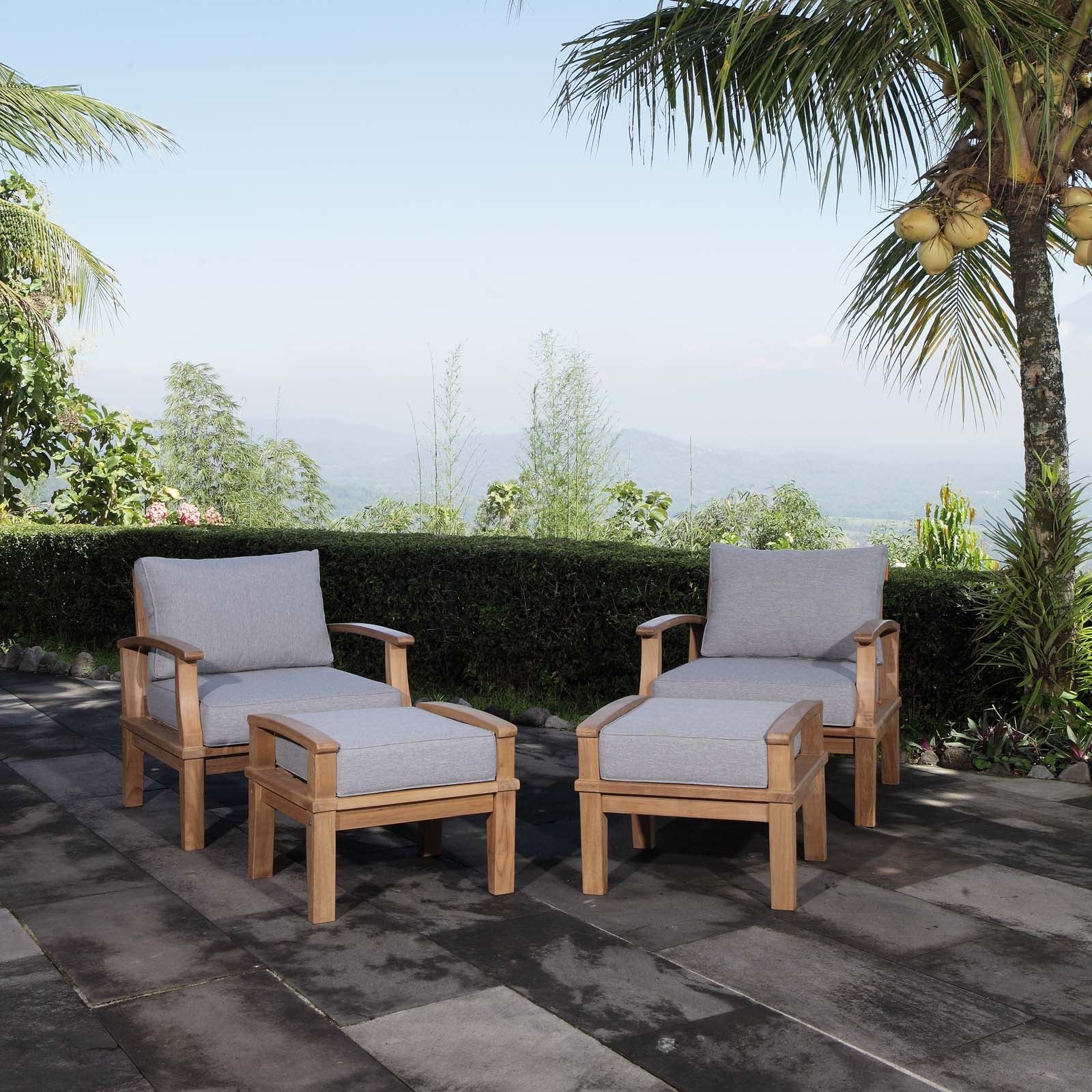 Marina 4 Piece Outdoor Patio Teak Set - Image 2