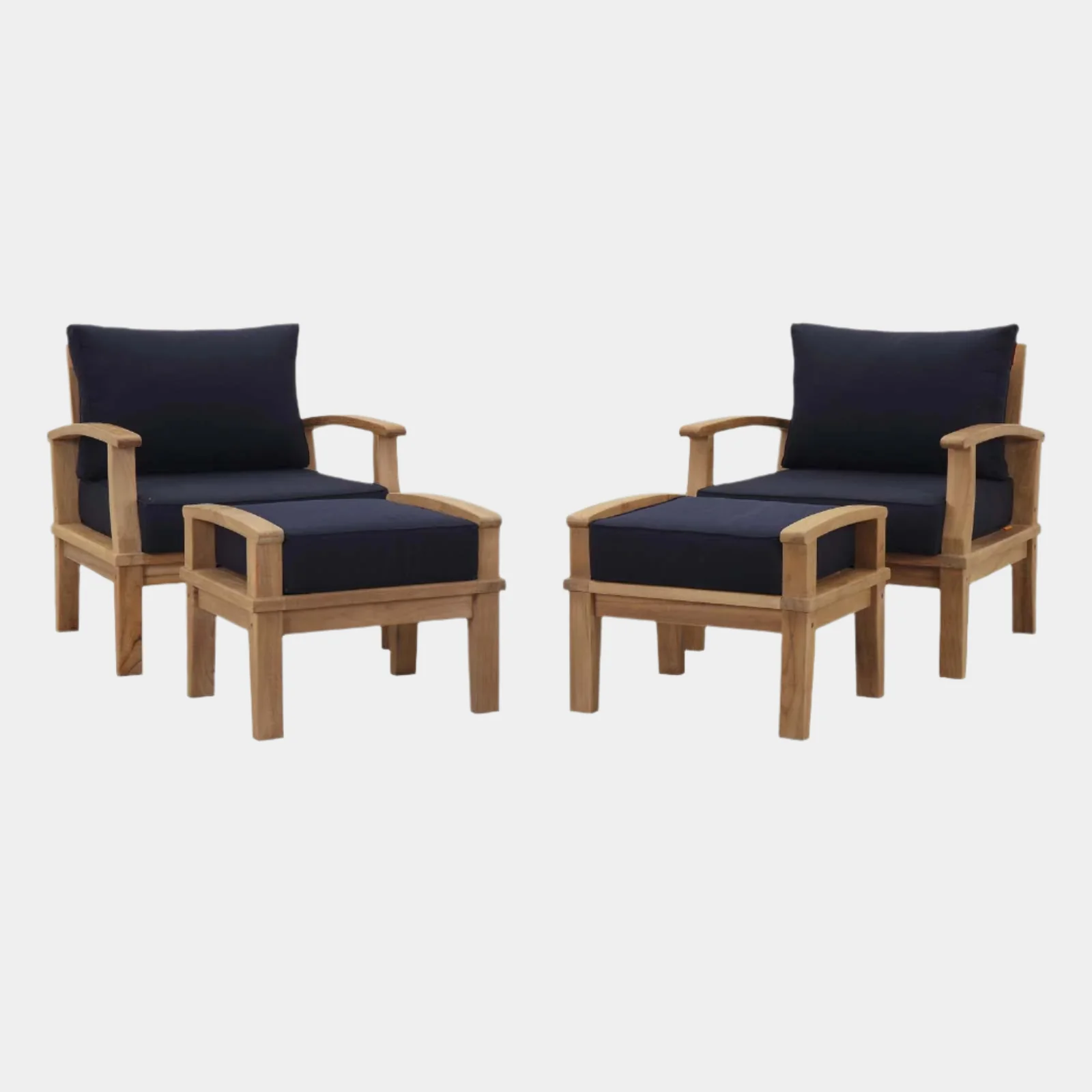 Marina 4 Piece Outdoor Patio Teak Set - Image 7