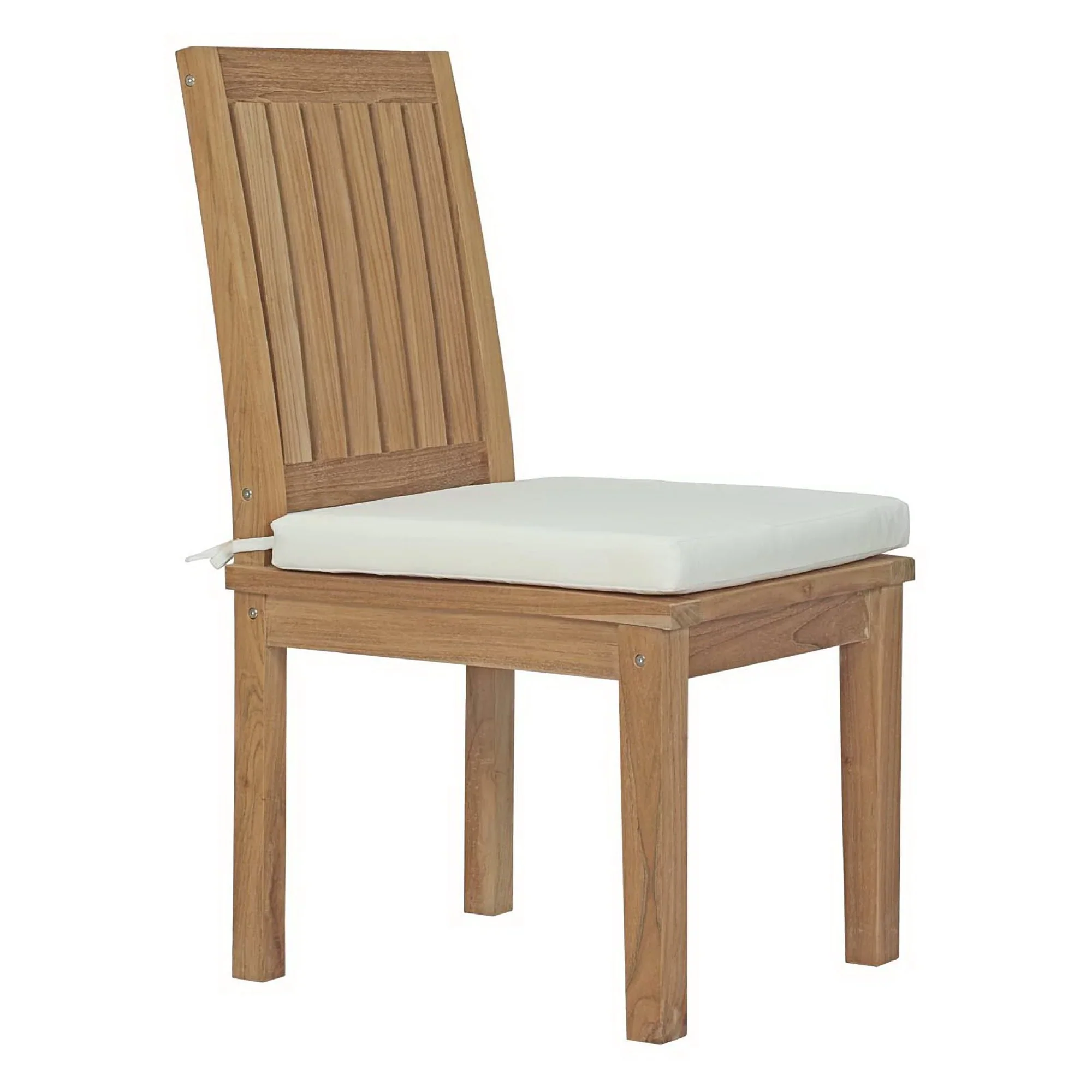 Marina 7 Piece Outdoor Patio Teak Dining Set in Natural White - Image 3