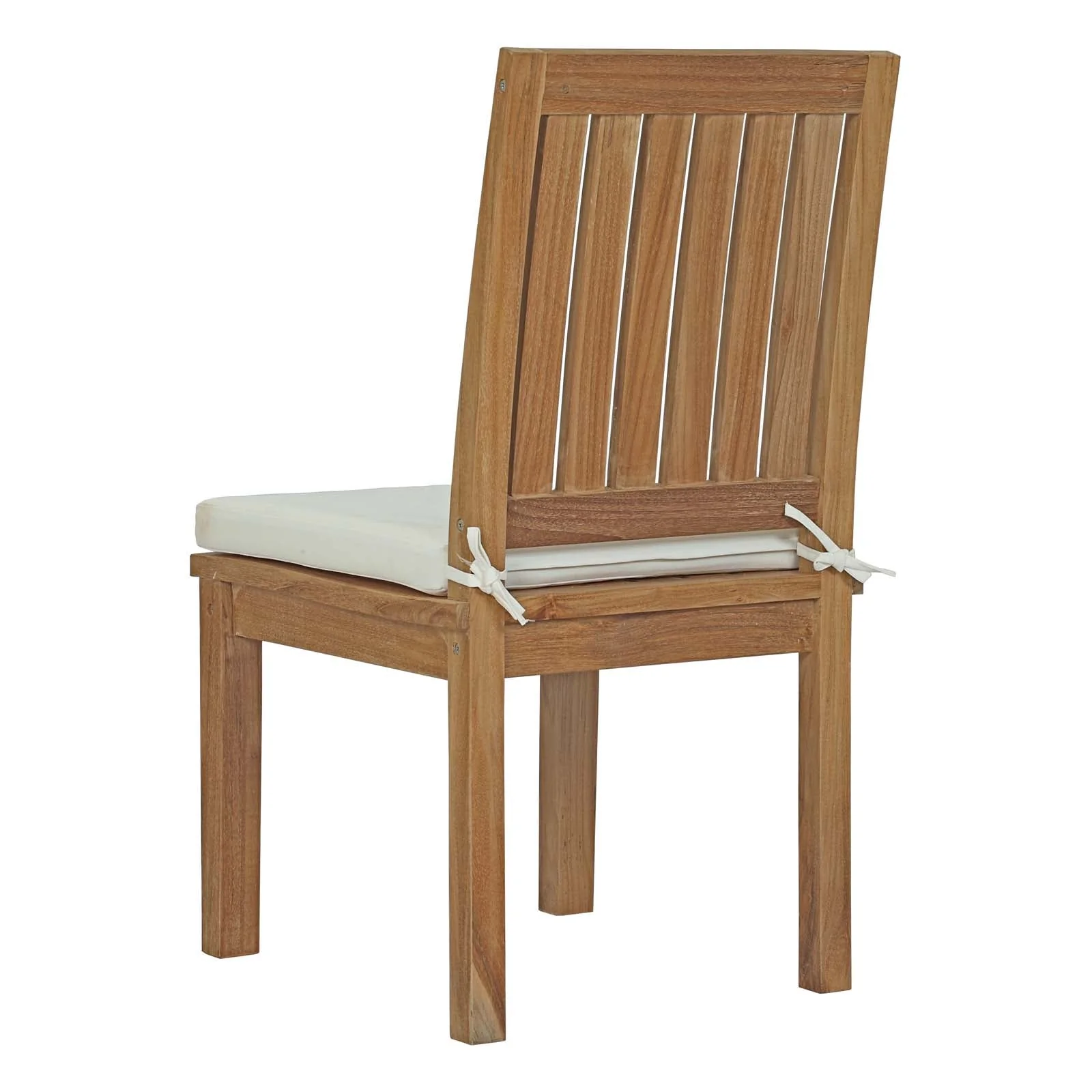Marina 7 Piece Outdoor Patio Teak Dining Set in Natural White - Image 4