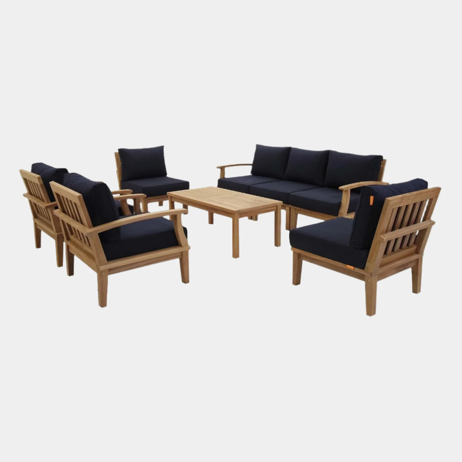Marina 8 Piece Outdoor Patio Teak Set - Image 12