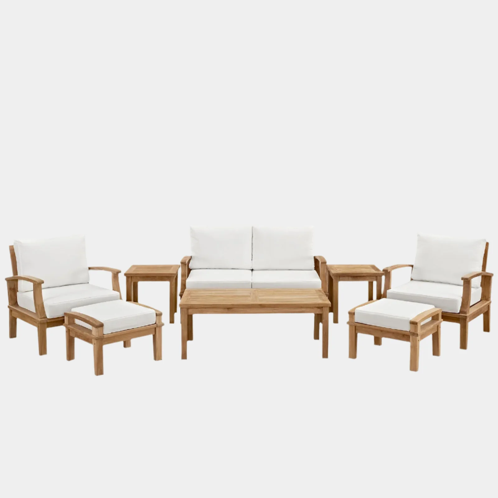Marina 8 Piece Outdoor Patio Teak Set - Image 19