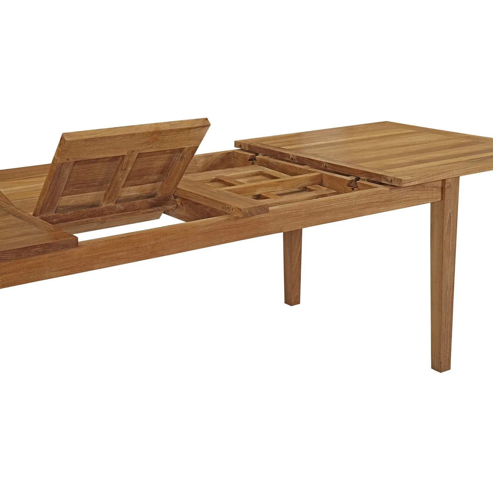 Marina 9 Piece Outdoor Patio Teak Dining Set in Natural White - Image 7