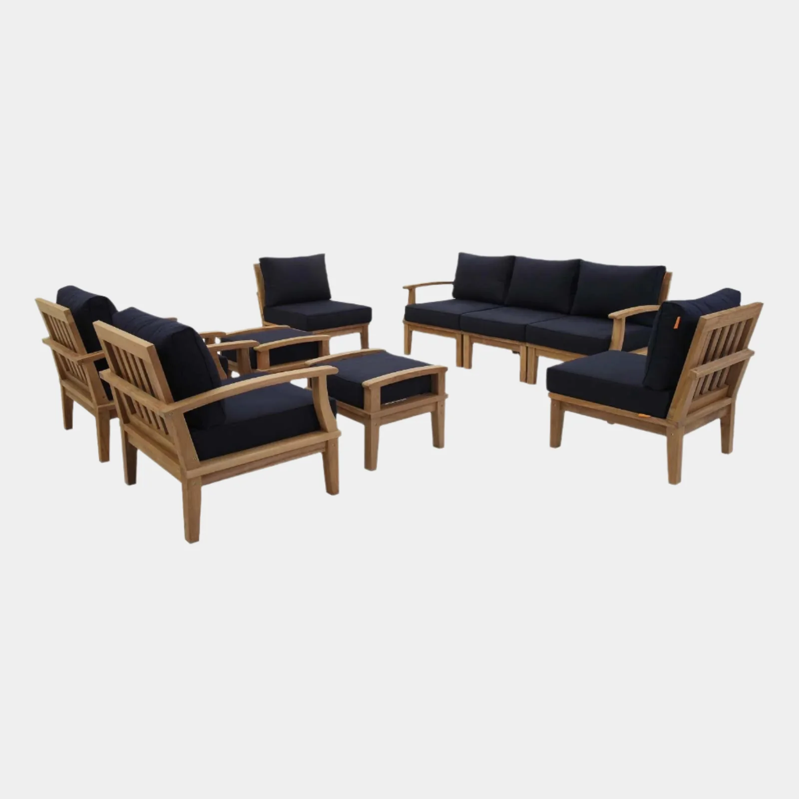Marina 9 Piece Outdoor Patio Teak Set - Image 12