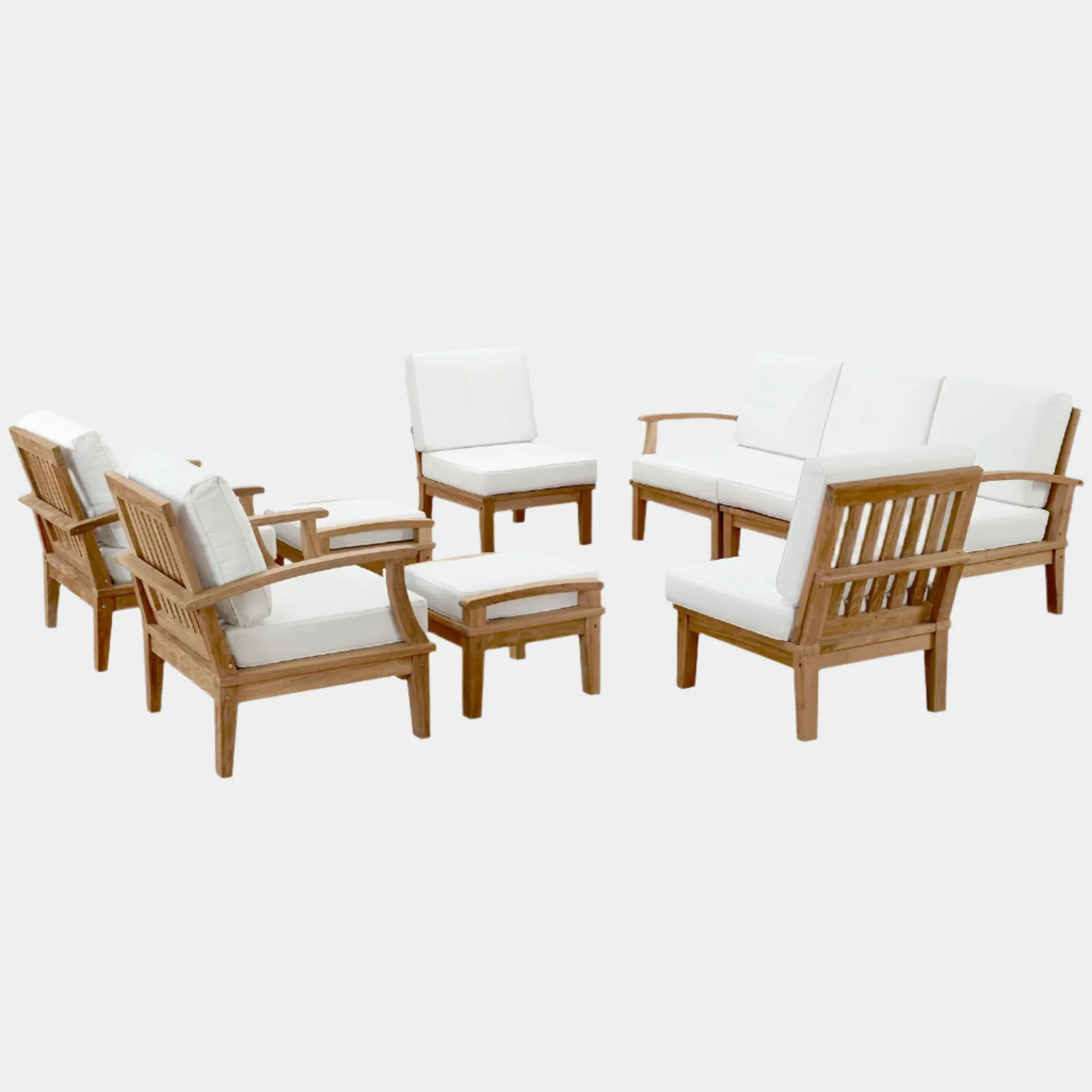 Marina 9 Piece Outdoor Patio Teak Set - Image 23