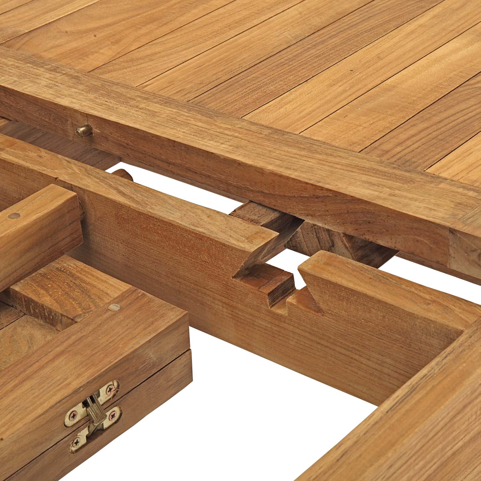 Marina Extendable Outdoor Patio Teak Dining Table in Natural - Image 11