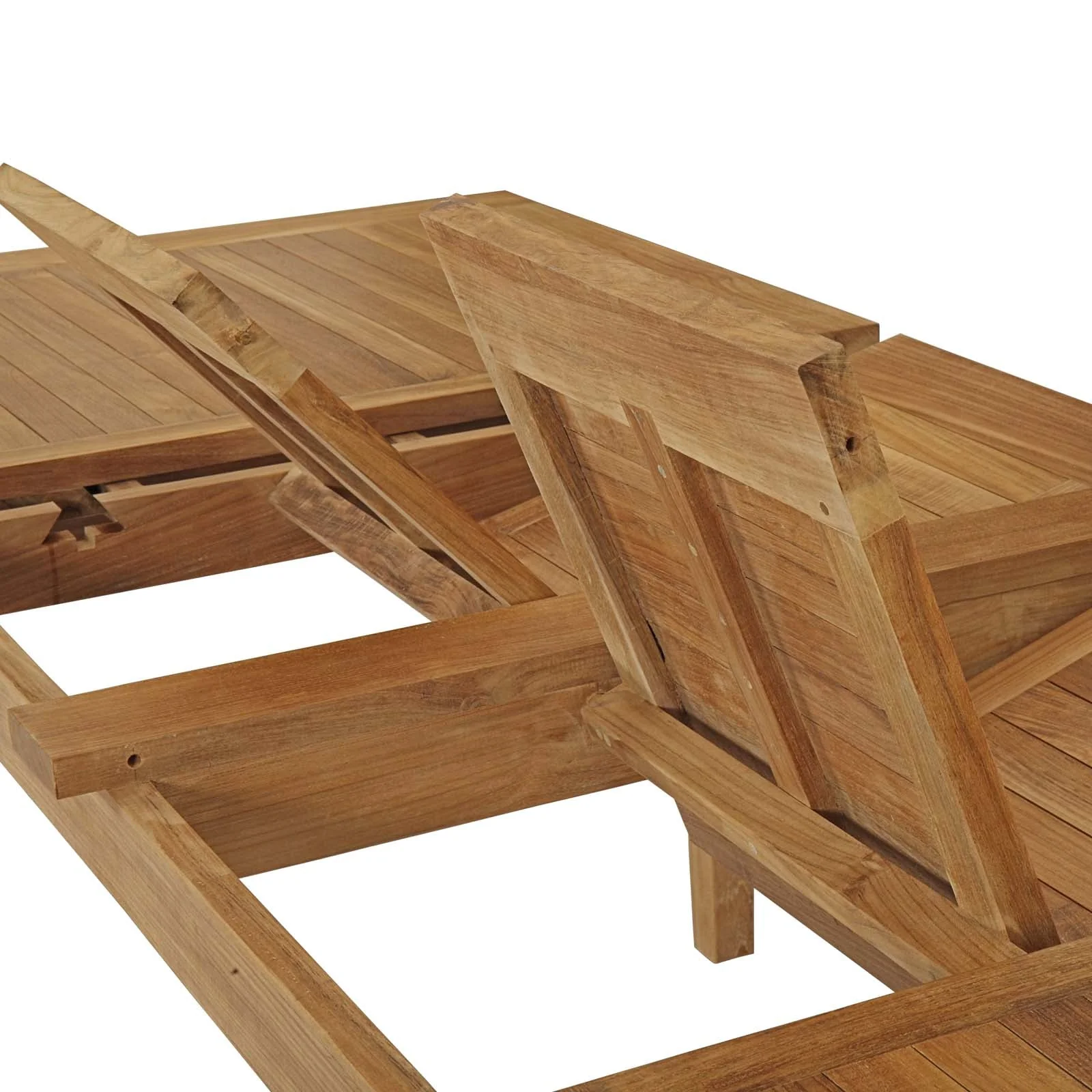 Marina Extendable Outdoor Patio Teak Dining Table in Natural - Image 14