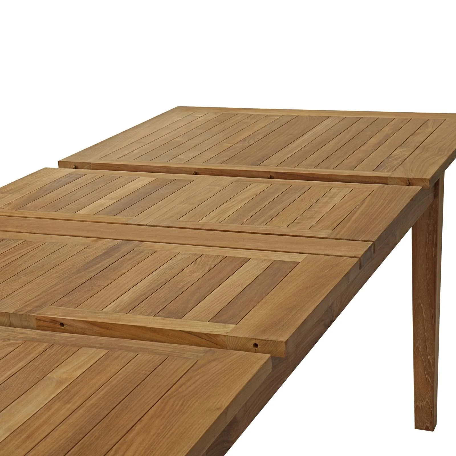 Marina Extendable Outdoor Patio Teak Dining Table in Natural - Image 17
