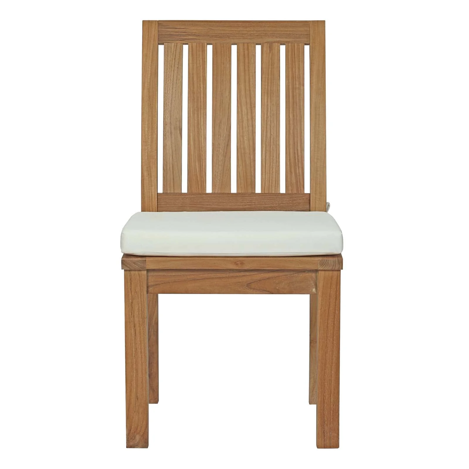Marina Outdoor Patio Teak Dining Chair in Natural White - Image 5