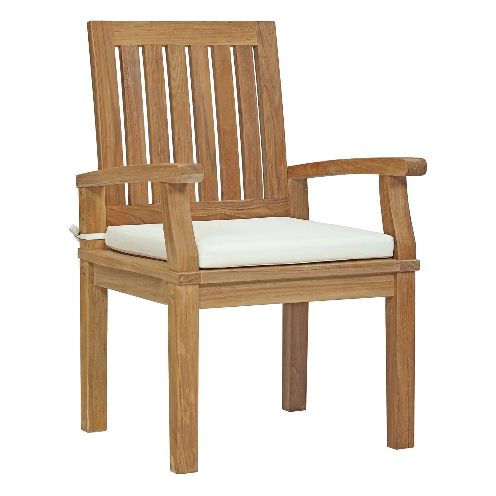Marina Outdoor Patio Teak Dining Chair in Natural White - Image 6
