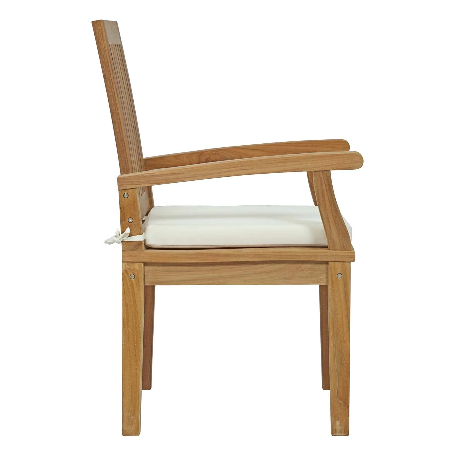 Marina Outdoor Patio Teak Dining Chair in Natural White - Image 7