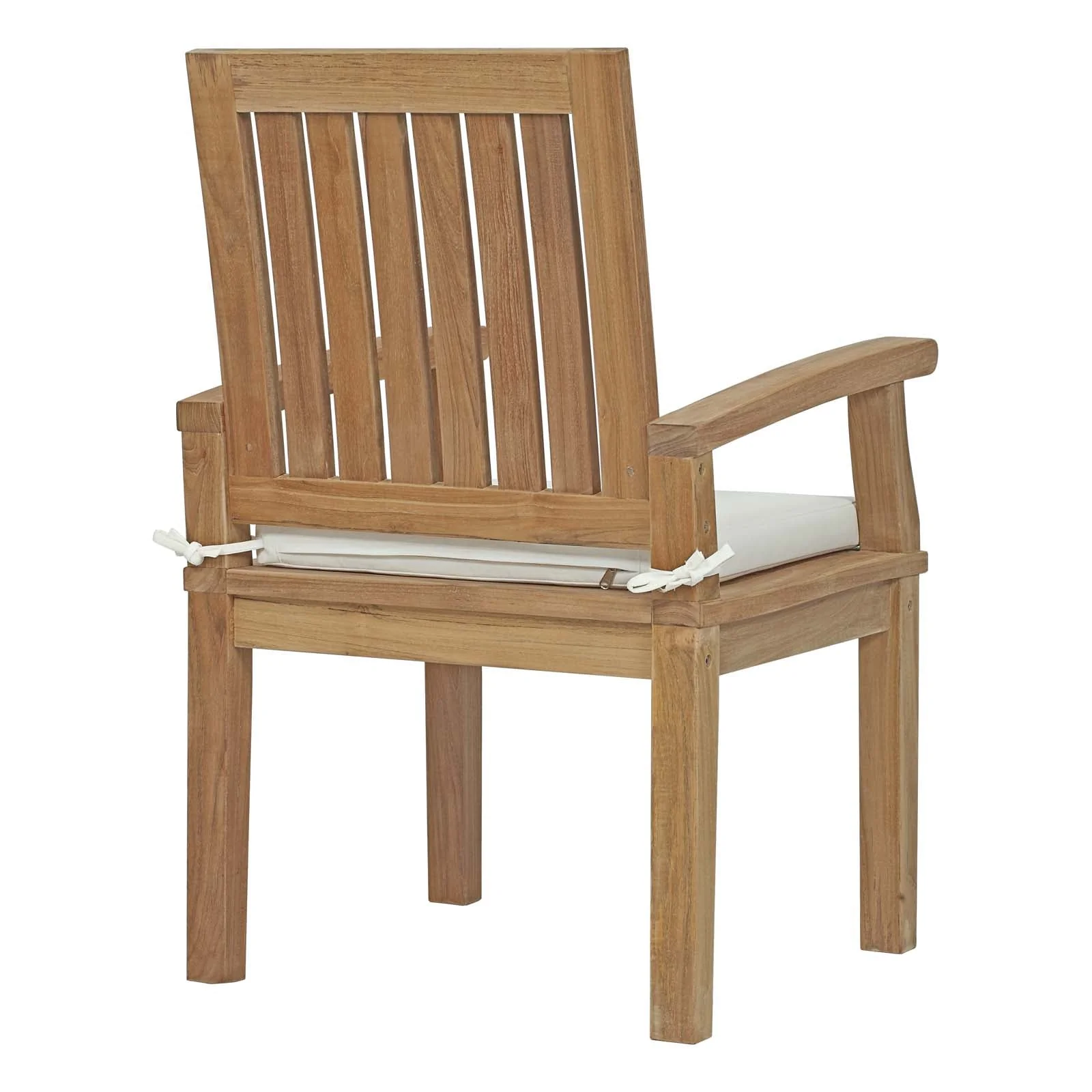 Marina Outdoor Patio Teak Dining Chair in Natural White - Image 8