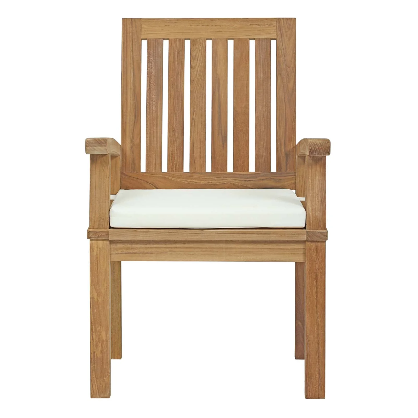 Marina Outdoor Patio Teak Dining Chair in Natural White - Image 9