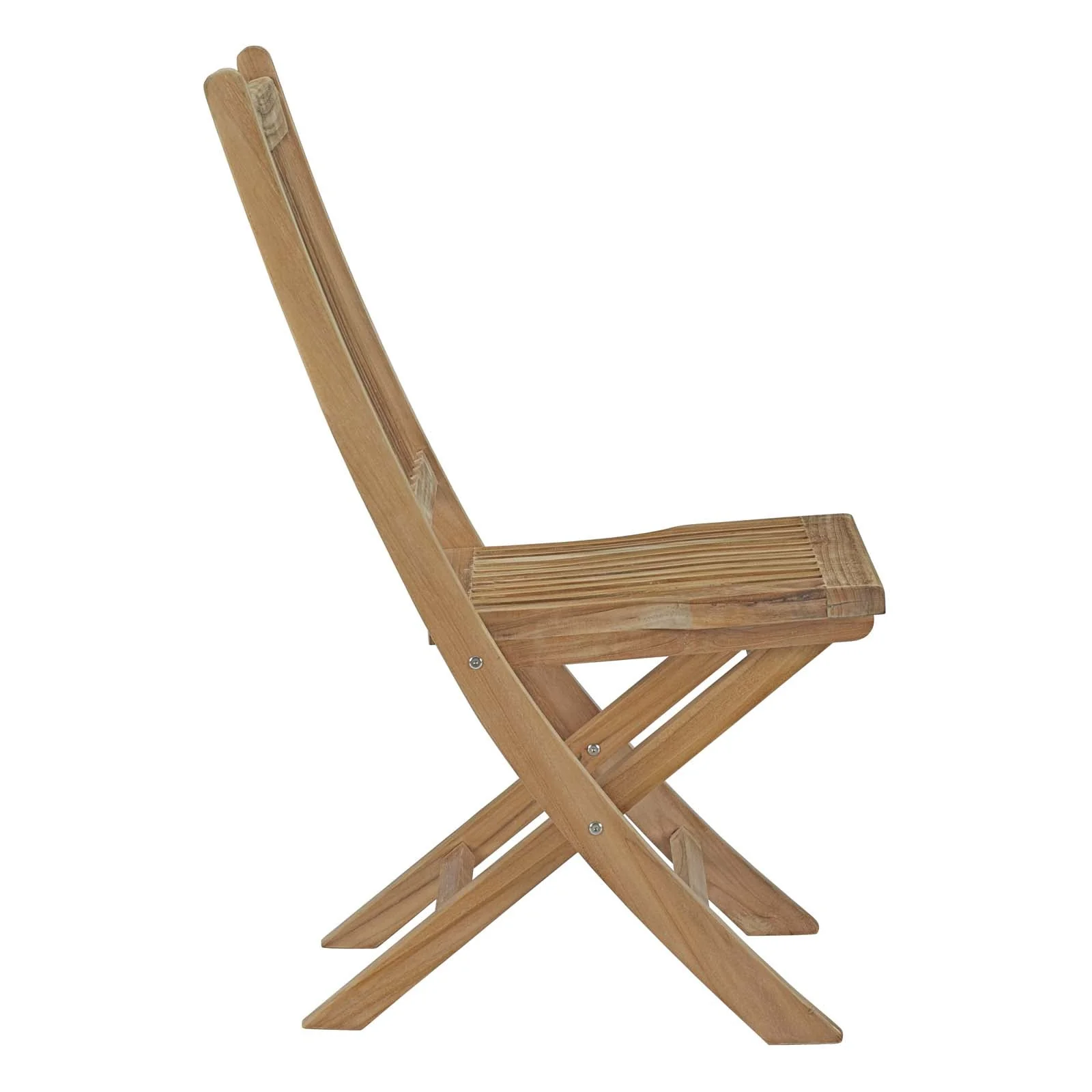 Marina Outdoor Patio Teak Folding Chair in Natural - Image 3