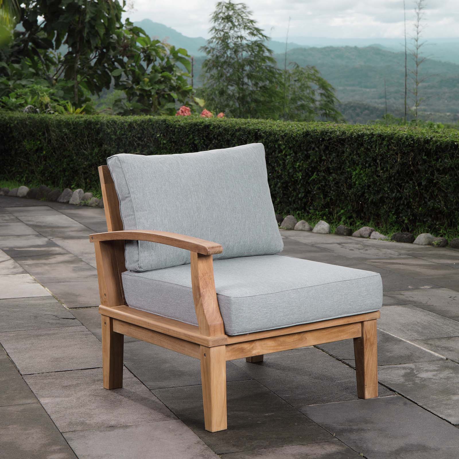 Marina Outdoor Patio Teak Left-Facing Sofa - Image 2