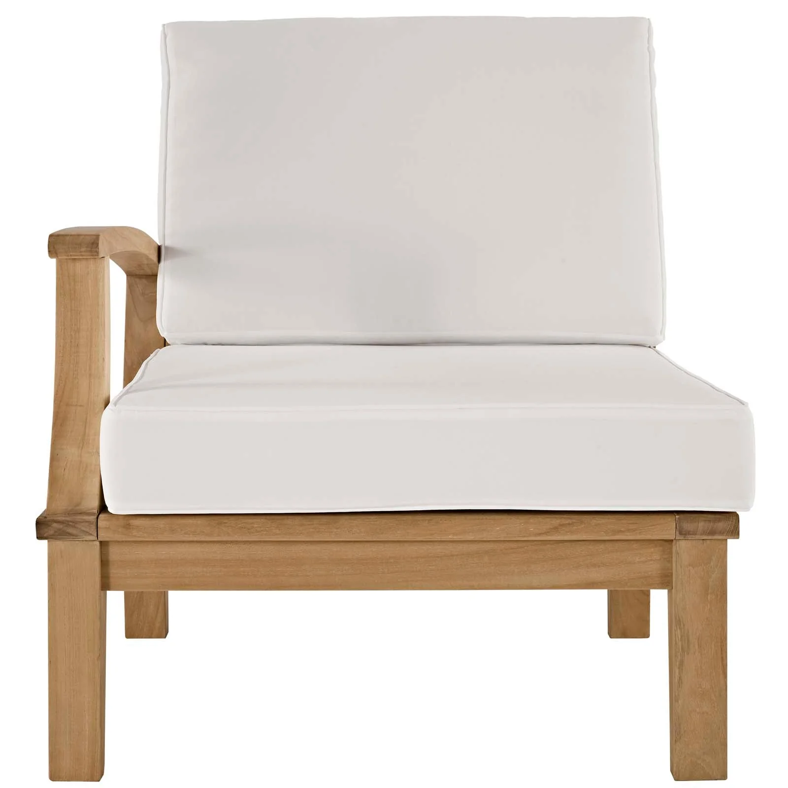 Marina Outdoor Patio Teak Left-Facing Sofa - Image 21
