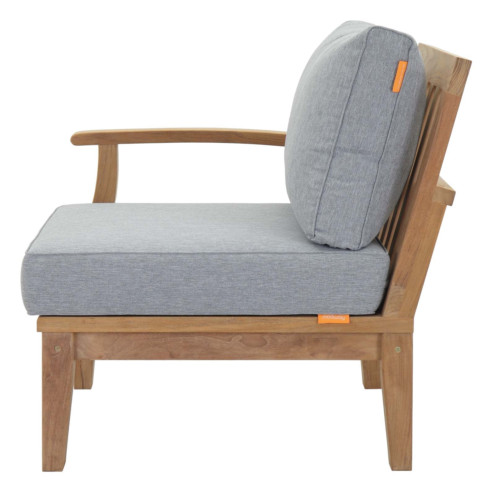 Marina Outdoor Patio Teak Left-Facing Sofa - Image 5