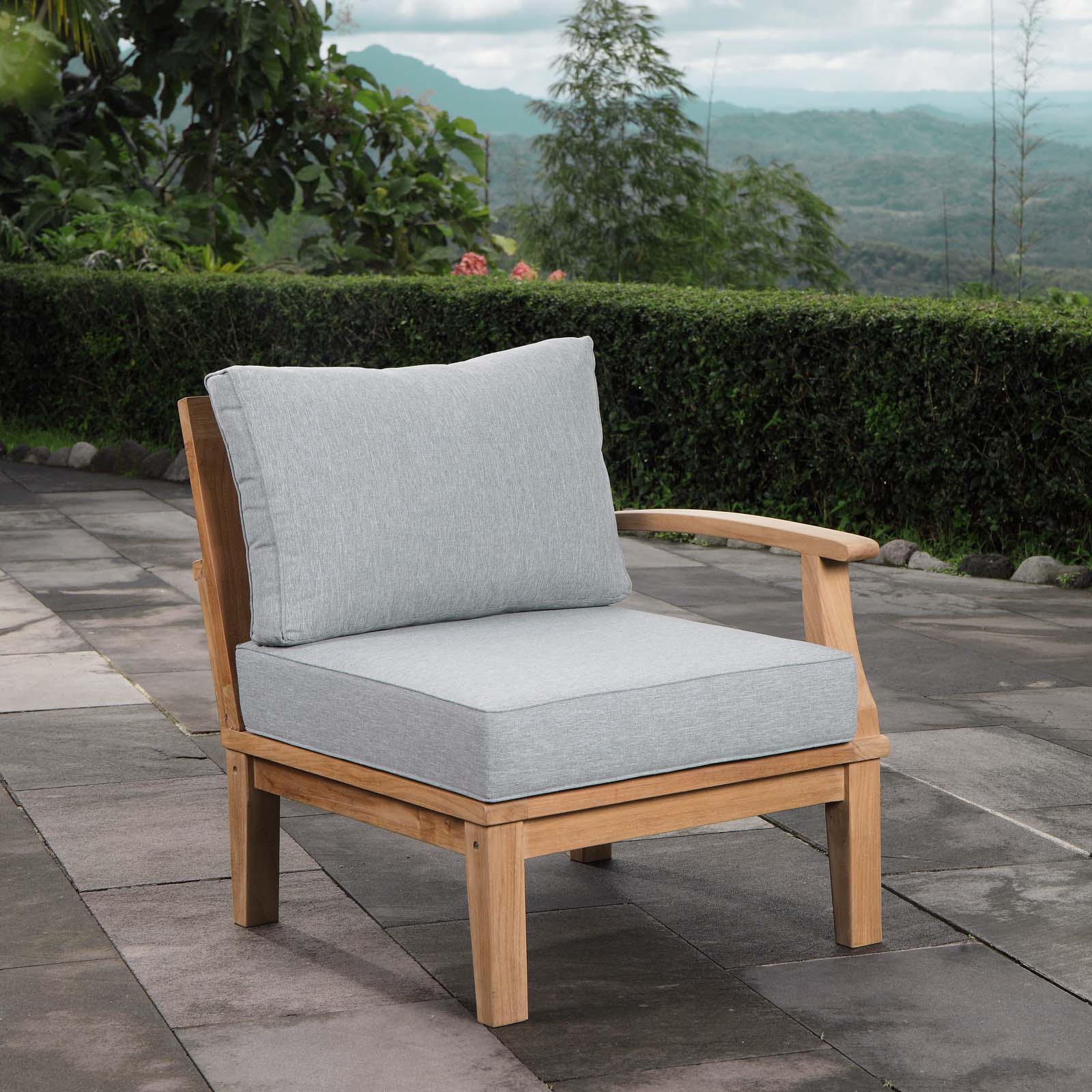 Marina Outdoor Patio Teak Right-Facing Sofa - Image 16
