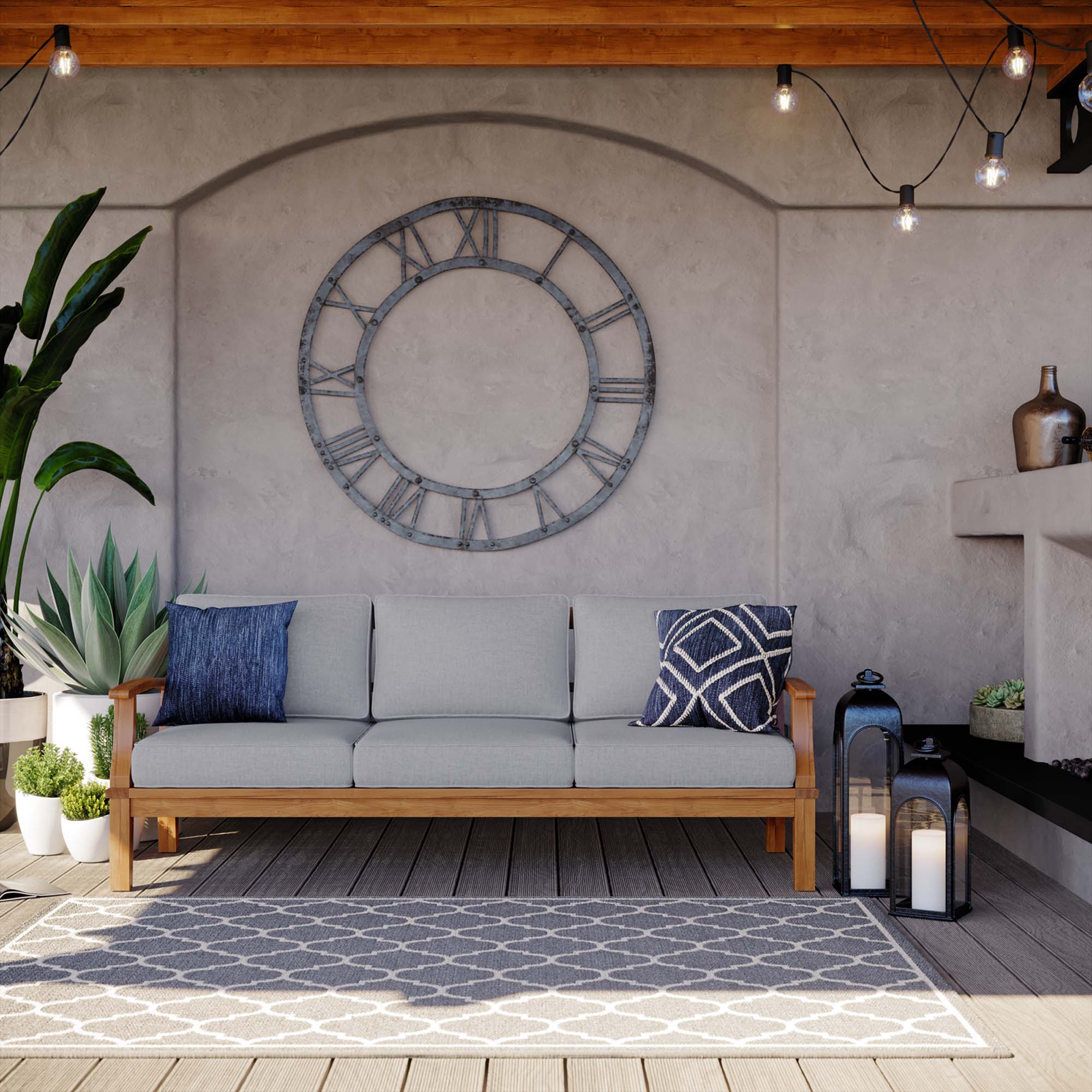 Marina Outdoor Patio Teak Sofa - Image 2