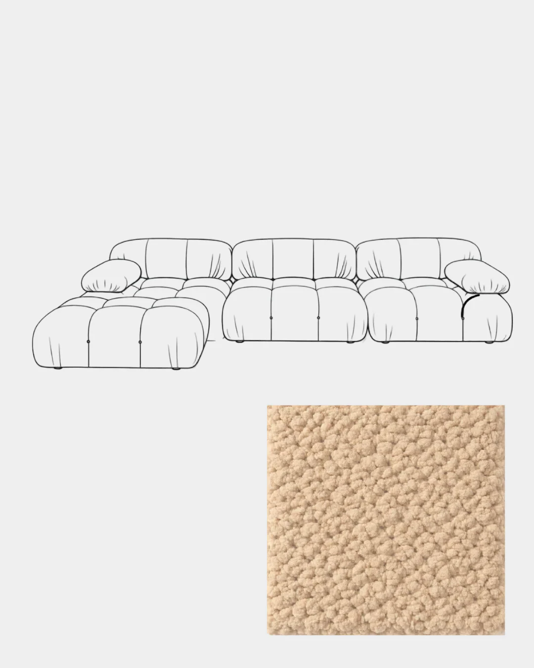 Mario Bellini Boucle Sofa with Ottoman - Image 23