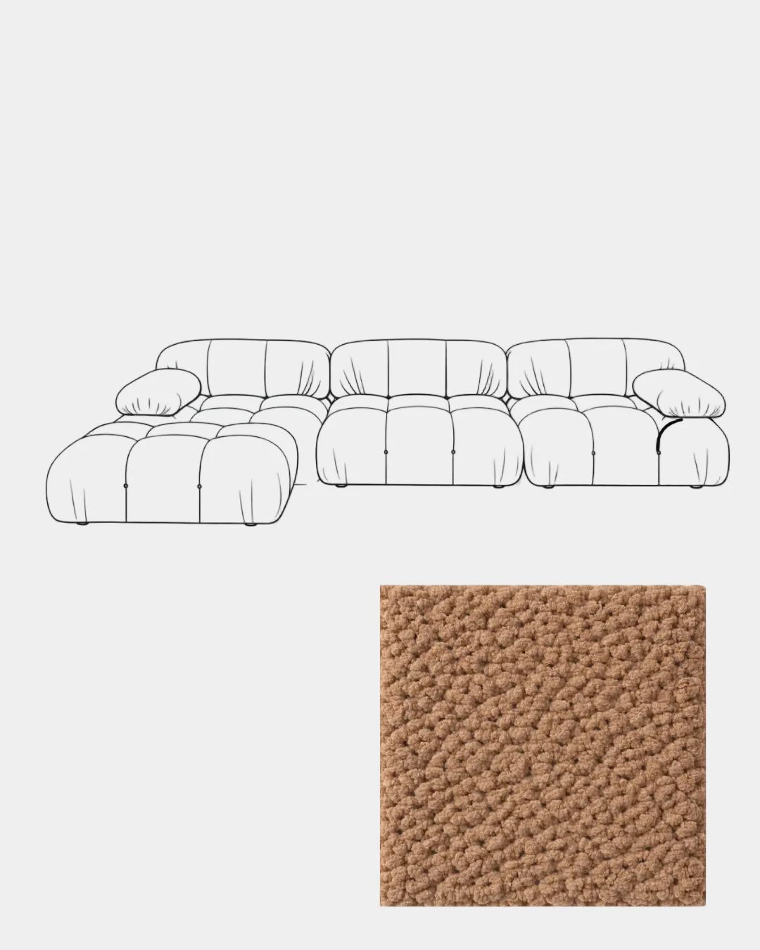 Mario Bellini Boucle Sofa with Ottoman - Image 26