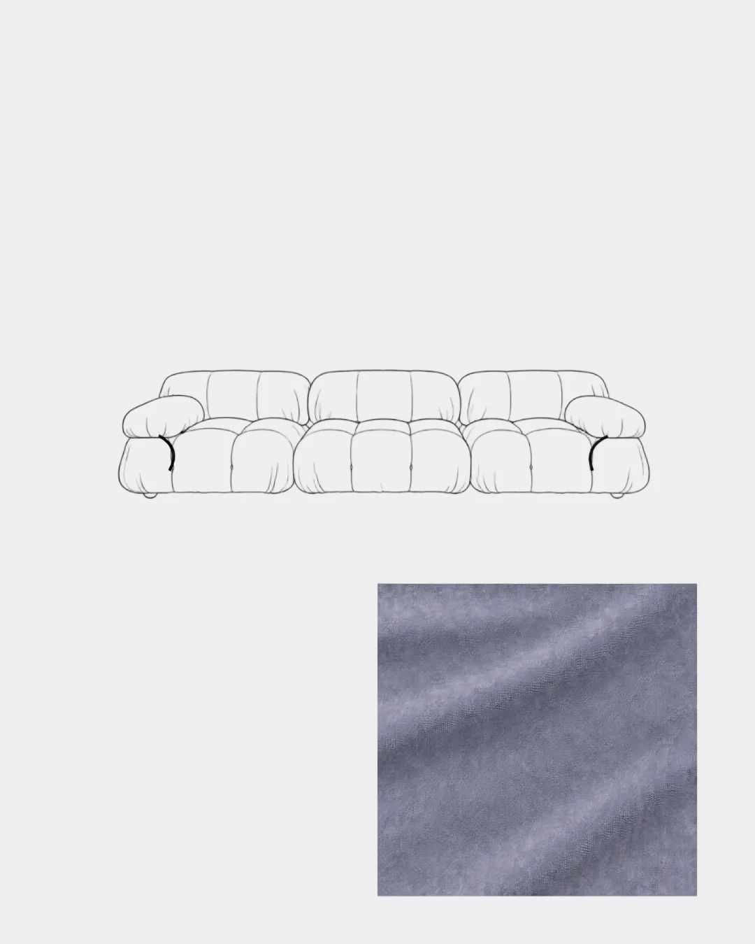 Mario Bellini Three-Seater Velvet Sofa - Image 12