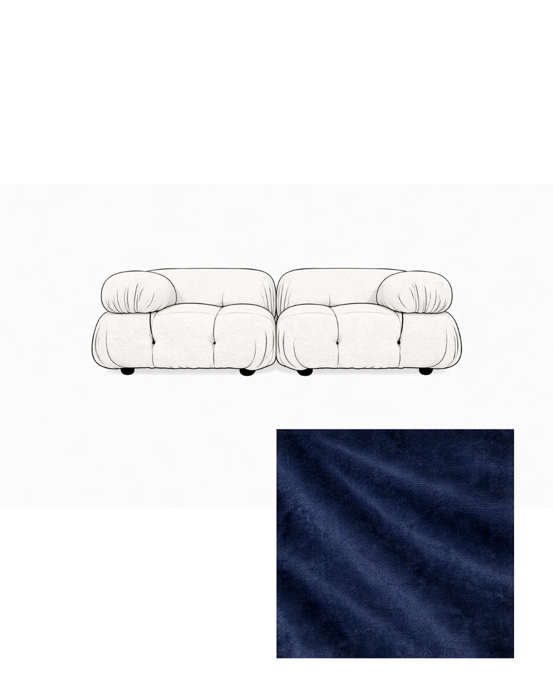 Mario Bellini Two-Seater Velvet Sofa - Image 11