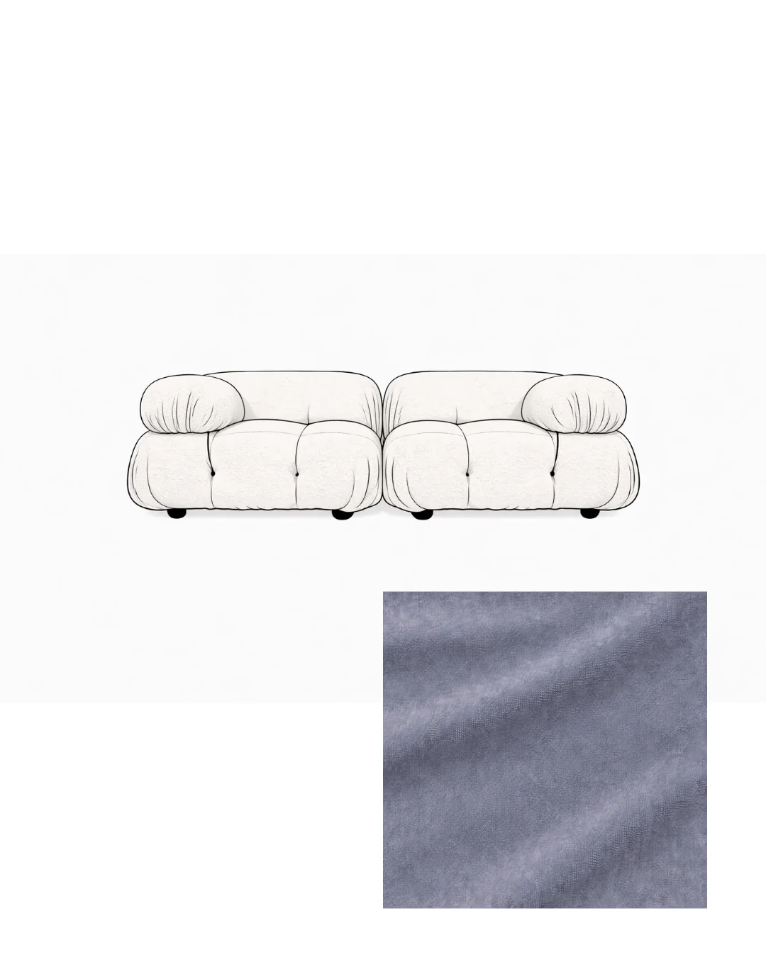 Mario Bellini Two-Seater Velvet Sofa - Image 12
