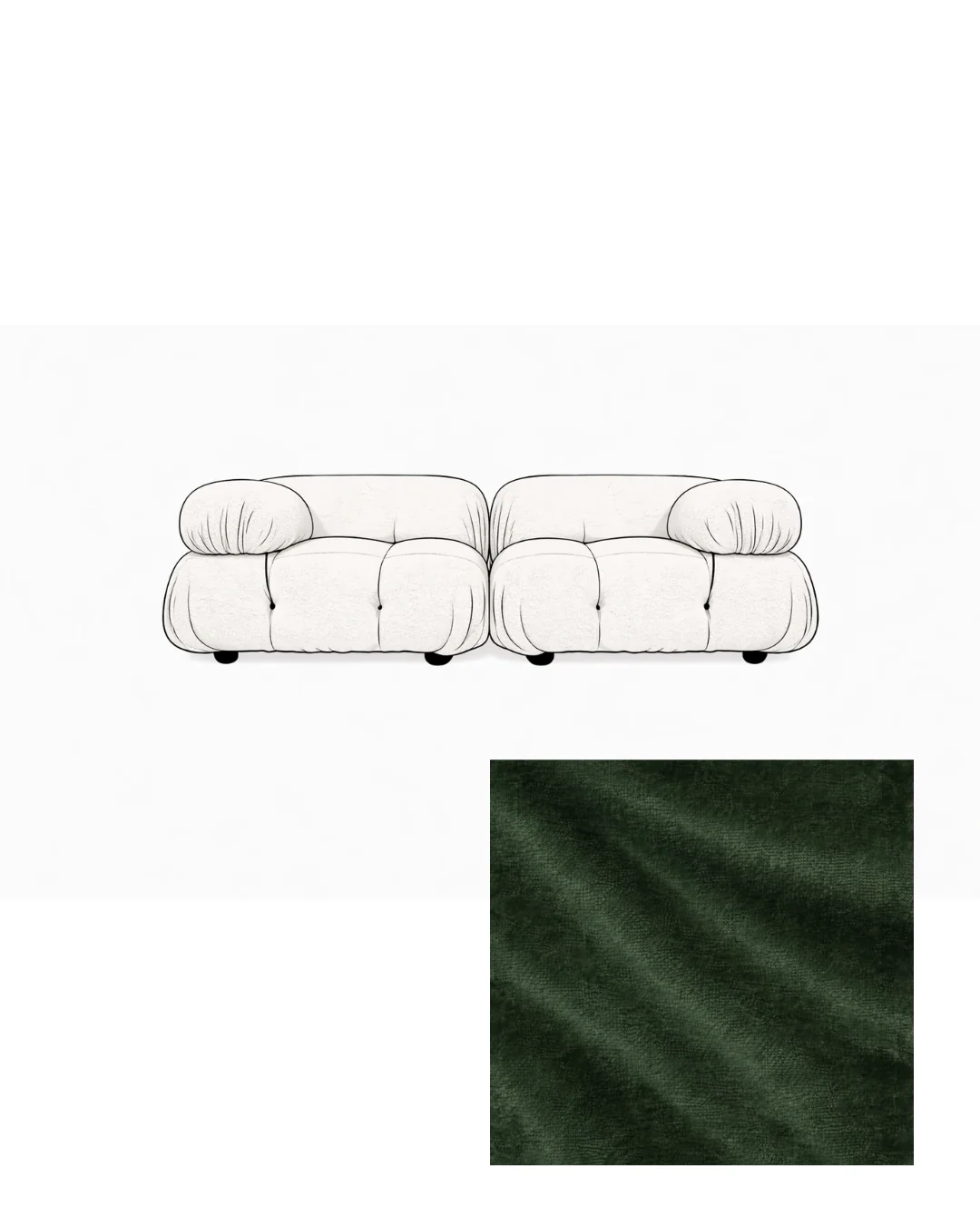 Mario Bellini Two-Seater Velvet Sofa - Image 13